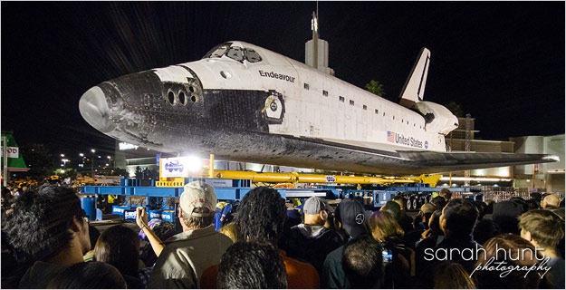 Space Shuttle Endeavour at MLK & Crenshaw in L.A. - 1/13/2012