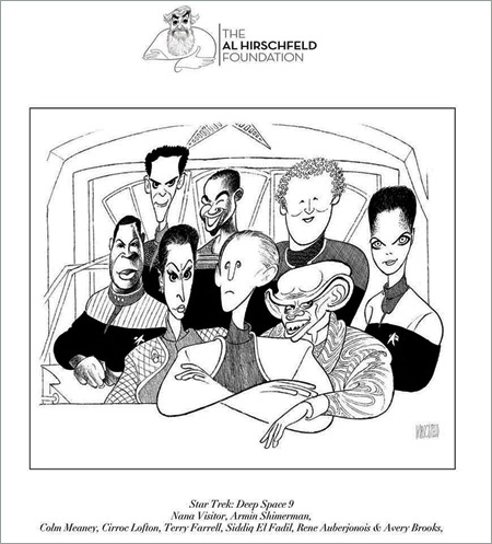 Al Hirschfeld Deep Space Nine cast drawing