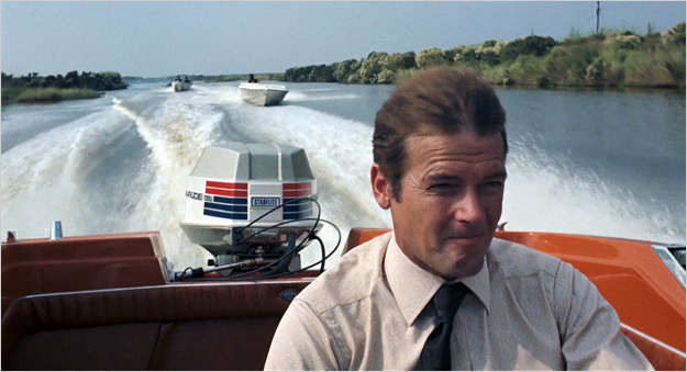 A scene from Live and Let Die (1973).
