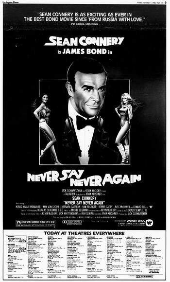 Never Say Never Again newspaper ad