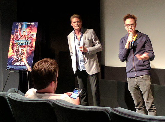 David Hasselhoff and director James Gunn
