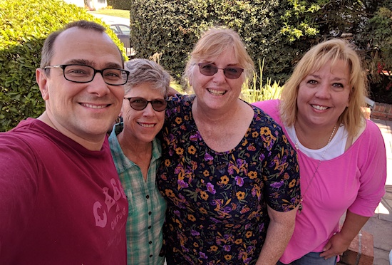 Bill Hunt, Barb, Linda Lukas, and Sarah Hunt - April 2018