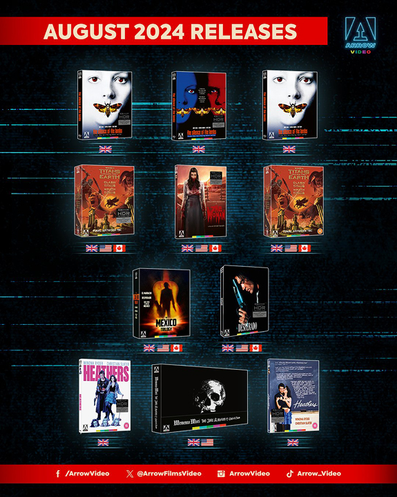 Arrow Video's August 2024 slate