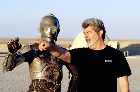 George Lucas directs Attack of the Clones