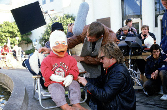 Howard the Duck on set
