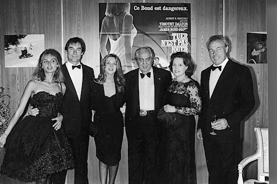The cast, director, and producers at the premiere of The Living Daylights